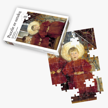 Puzzle ze sztuką - Dzieci siedzące na schodach (60 elementów)