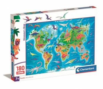 Puzzle 180 elementów Dinosaurs Map